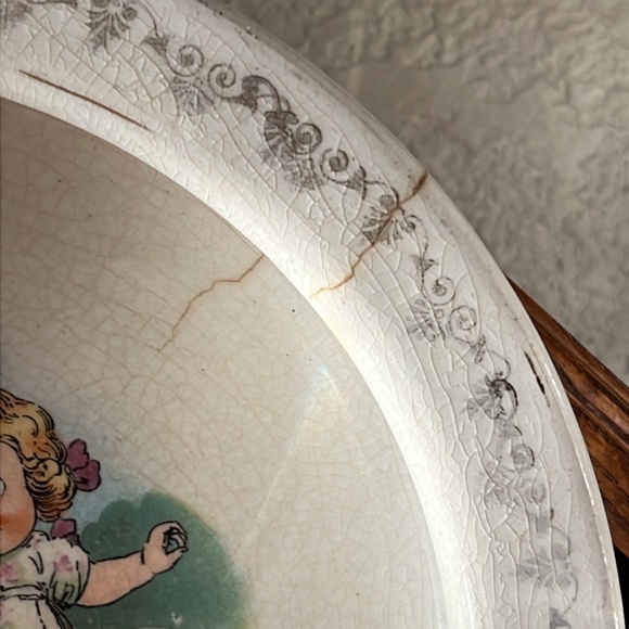 Antique McNicol Liverpool UK Nursery Plate Kewpie-Style Children’s Illustration - Picture 4 of 8